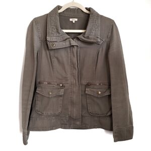Sashimi Jacket Womens M Medium Olive Cargo Military Canvas